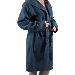 Dames en Heren Badjas, Lichtgewicht - Dunne Badjas, Sauna Badjas, Ochtend Badjas,100% van Katoen, Kleur Petrol Blauw 