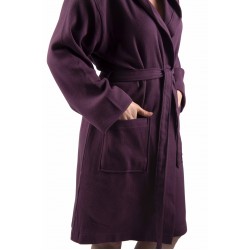 Dames en Heren Badjas, Lichtgewicht - Dunne  Badjas, Sauna Badjas, Ochtend Badjas,100% van Katoen, Kleur Purpel