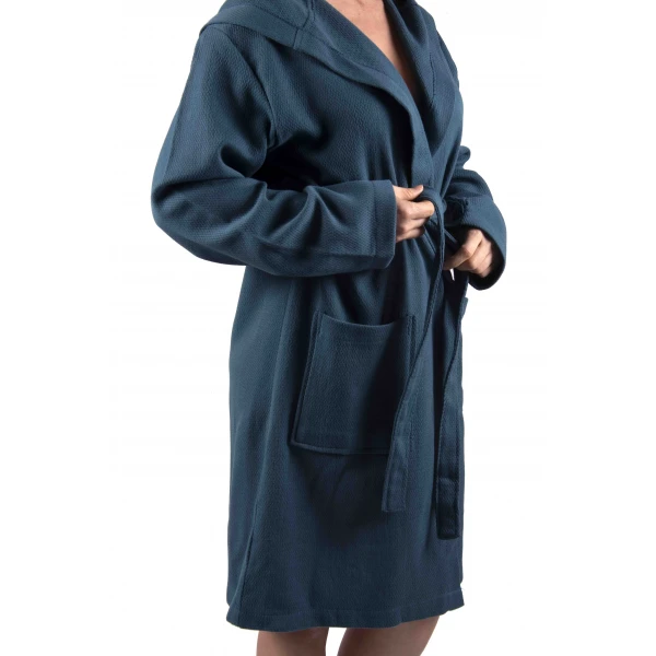 Dames en Heren Badjas, Lichtgewicht - Dunne Badjas, Sauna Badjas, Ochtend Badjas,100% van Katoen, Kleur Petrol Blauw Dames en Heren Badjas, Lichtgewicht - Dunne Badjas, Sauna Badjas, Ochtend Badjas,100% van Katoen, Kleur Petrol Blauw