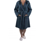 Dames en Heren Badjas, Lichtgewicht - Dunne Badjas, Sauna Badjas, Ochtend Badjas,100% van Katoen, Kleur Petrol Blauw Dames en Heren Badjas, Lichtgewicht - Dunne Badjas, Sauna Badjas, Ochtend Badjas,100% van Katoen, Kleur Petrol Blauw