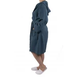 Dames en Heren Badjas, Lichtgewicht - Dunne Badjas, Sauna Badjas, Ochtend Badjas,100% van Katoen, Kleur Petrol Blauw Dames en Heren Badjas, Lichtgewicht - Dunne Badjas, Sauna Badjas, Ochtend Badjas,100% van Katoen, Kleur Petrol Blauw