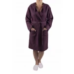 Dames en Heren Badjas, Lichtgewicht - Dunne Badjas, Sauna Badjas, Ochtend Badjas,100% van Katoen, Kleur Purpel Dames en Heren Badjas, Lichtgewicht - Dunne Badjas, Sauna Badjas, Ochtend Badjas,100% van Katoen, Kleur Purpel