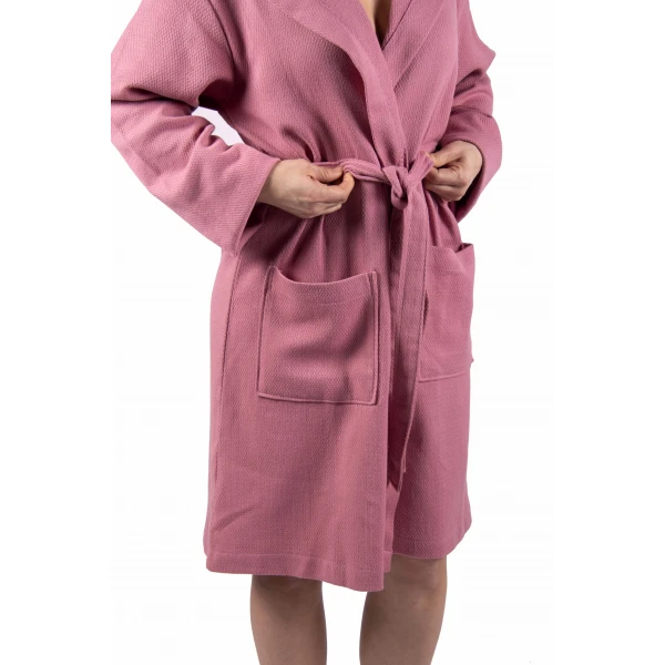 Dames en Heren Badjas, Lichtgewicht - Dunne Badjas, Sauna Badjas, Ochtend Badjas,100% van Katoen, Kleur Roze Dames en Heren Badjas, Lichtgewicht - Dunne Badjas, Sauna Badjas, Ochtend Badjas,100% van Katoen, Kleur Roze
