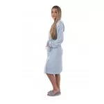 Comfortabele Jersey Badjas voor Dames – Mint/Lichtblauw met Capuchon en Rits Comfortabele Jersey Badjas voor Dames – Mint/Lichtblauw met Capuchon en Rits