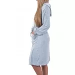 Comfortabele Jersey Badjas voor Dames – Mint/Lichtblauw met Capuchon en Rits Comfortabele Jersey Badjas voor Dames – Mint/Lichtblauw met Capuchon en Rits