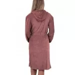 Dames jersey badjas met ritssluiting en capuchon Poeder Roze Dames jersey badjas met ritssluiting en capuchon Poeder Roze