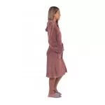 Dames jersey badjas met ritssluiting en capuchon Poeder Roze Dames jersey badjas met ritssluiting en capuchon Poeder Roze