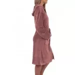 Dames jersey badjas met ritssluiting en capuchon Poeder Roze Dames jersey badjas met ritssluiting en capuchon Poeder Roze