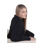 Dames Badjas met ritssluiting van Bamboe, Zwart Dames Badjas met ritssluiting van Bamboe, Zwart