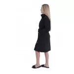 Dames Badjas met ritssluiting van Bamboe, Zwart Dames Badjas met ritssluiting van Bamboe, Zwart