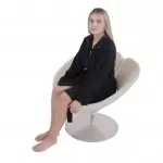 Dames Badjas met ritssluiting van Bamboe, Zwart Dames Badjas met ritssluiting van Bamboe, Zwart
