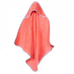 Baby Handdoek Zalm Rood Met Capuchon 75 x 75 cm