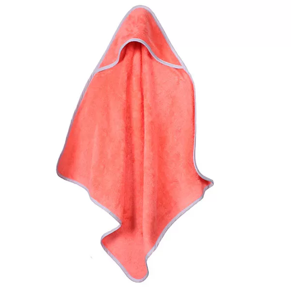 Baby Handdoek Zalm Rood Met Capuchon 75 x 75 cm Baby Handdoek Zalm Rood Met Capuchon 75 x 75 cm