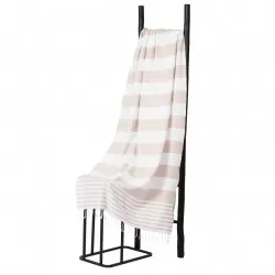 Lichte Katoenen Hamamdoek – Wit met Crème Strepen – 95x175 cm