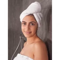 Luxe Haarhanddoeken van Bamboe – Set van 2 | Sauna & Douche | 30x70 cm | Wit 